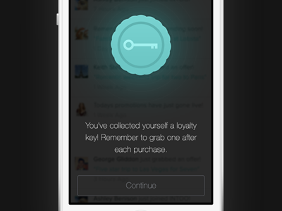 Loyalty Key Achievement (iOS7) app blur clean intoo intooapp ios7 iphone key london minimal translucent transparent