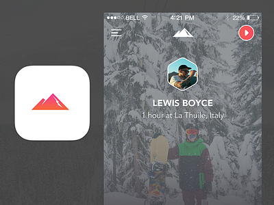 Powder – Social Skiing app georgegliddon icon ios mountain ski snow social stats