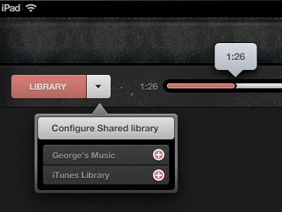 iPad - Work In Progress app apple button dark gui interface ios ipad iphone modern music orange player sleek