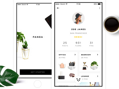 Panda App – Pin Styish Stuff 🐼 app board follow landing minimal panda pin premium profile shop