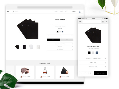 🐼 Product Page, Desktop & Mobile Responsive clean commerce ecommerce fashion minimal mobile pin premium product responsive shop web