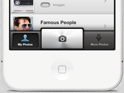 FaceHoleApp –– Tab bar app application camera facehole icons ios iphone metal photos tab tabs