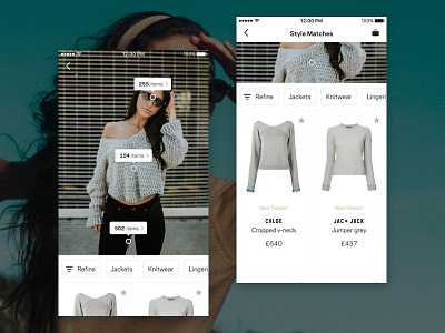 Visual Search (Animation & UX) - Farfetch app ecommerce fashion filters girl grid list photo product search shop visual