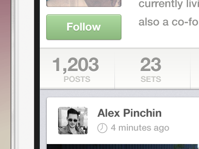 iOS Profile bio button flossin follow followers following ios iphone iphone profile posts profile timeline