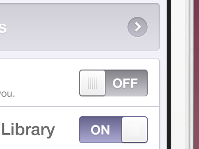 iOS Preferences Screen