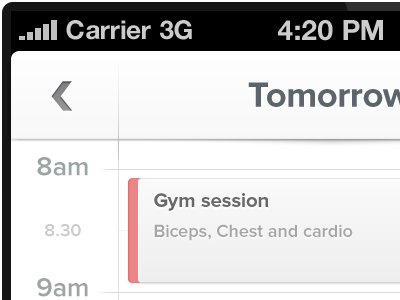 Schedule App app application calendar clean fresh george gym icon ios iphone minimal neutral plan planner plus schedule tomorrow white