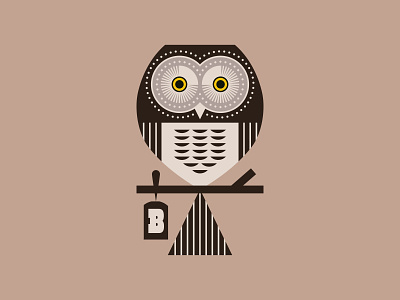 Broaden Owl bird branding design feather illustration logo owl