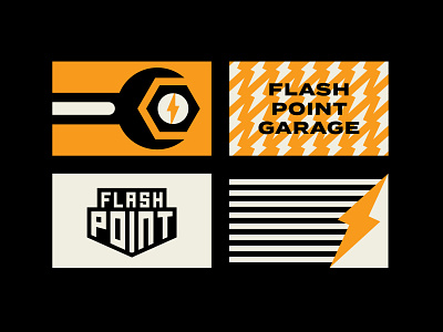 Flash Point Cards bolt branding car design garage icon illustration logo