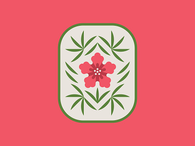 Love of Land Badge badge branding design flower icon illustration vector