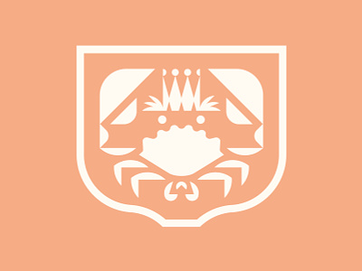 The King badge branding crab crown design icon illustration