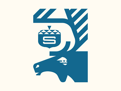 Sibb's acorn branding design icon illustration moose