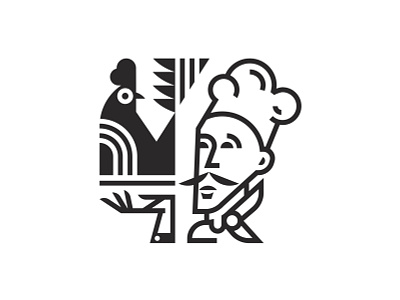 The Chef branding chef chicken design icon illustration restaurant