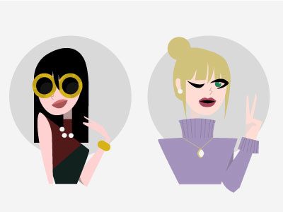 Fashion Girl Icons cartoon fashion illustration illustrator motion graphics