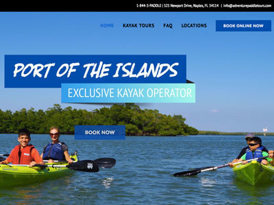 Adventure Paddle Tours online booking web design wordpress