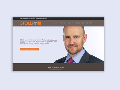 Stoll Injury Law Website graphic design law website wordpress