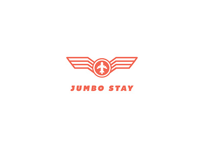 Jumbo Stay art brand branding clean design flat graphic design hotel icon identity illustration illustrator lettering logo minimal orange red type typography vector