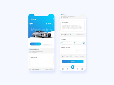 Design Concept : Car Booking Screen adobe xd app app design app screen design ios screen ui ux vector web