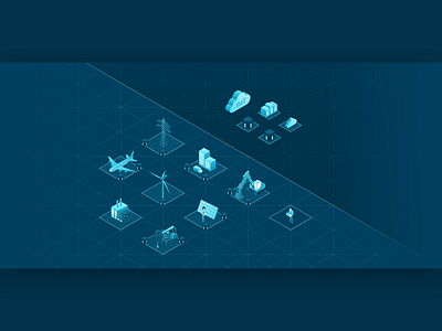 Xage - Illustrated Diagram cloud connected devices diagram fabric fabric pattern illustration industrial iot isometric ping protection secure security security app technical technology vector xage