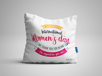 Cushion Cover Design_International Women's Day cushion international womens day typography