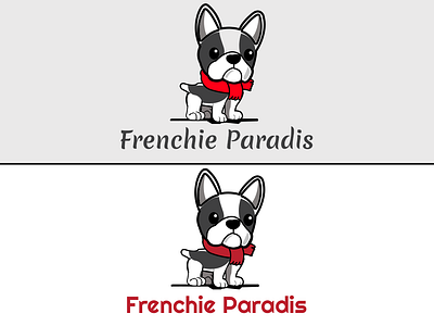 Frenchie Paradis Logo cartoon cartoon logo character dog dog logo logo logo design logos new dog logo new logo vectors