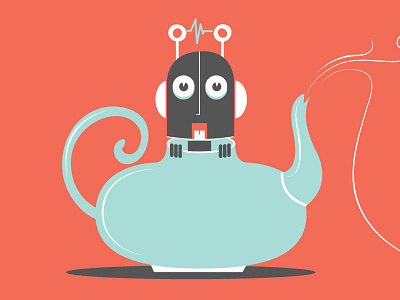 TeaBot graphic illustration illustrator robot tea teapot vector