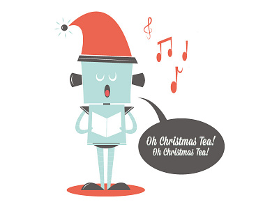 Singing xmassy robot christmas graphic illustrator robot sing singer vector xmas xmassy