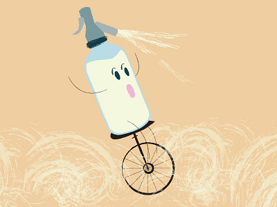 Cream soda bike cream cute cycle funny illustration soda unicycle
