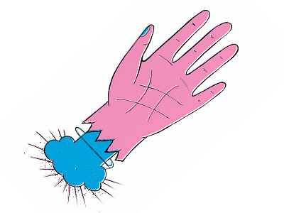 Hand ~ Hashtag blue cloud explosion fingers hand handdrawn hashtag pink rocket skin