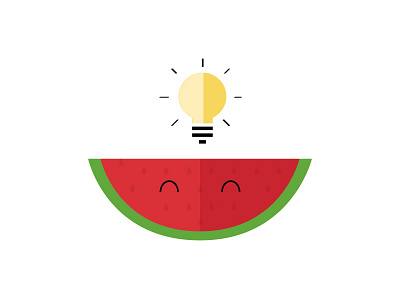 Genius watermelon bulb fruit icon idea illustration illustrator vector watermelon