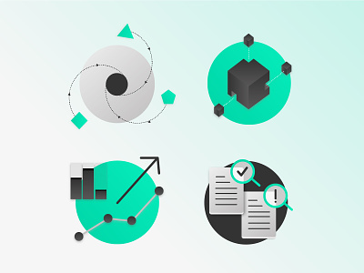 Data flows icon set