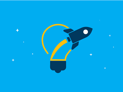 Start up launch bulb business flat growth idea illustration rocket sky startup
