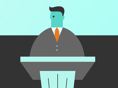 Politician characterdesign illustration man podium politic politician president speech suit tie vector