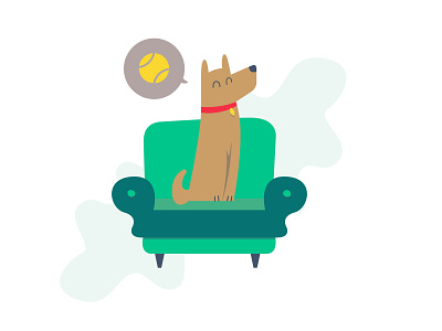 Doggy armchair dog doggy flat illustrator pet play puppy vector