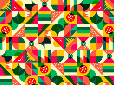 Pattern exploration flat geometric graphic jungle overlay pattern patterns shapes tropical vector