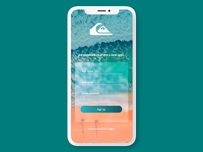 Sign Up dailyui quiksilver signup