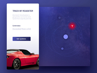 Location Tracker dailyui location mars roadster tesla tracker