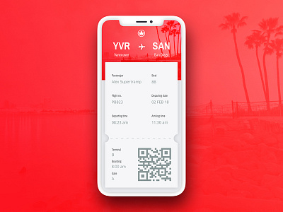 Boarding pass air canada boarding pass dailyui san diego vancouver