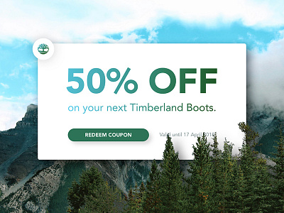 Redeem Coupon coupon dailyui forest redeem timberland