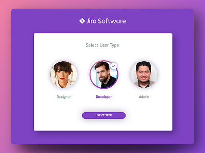 Select User Type admin dailyui designer developer jira user