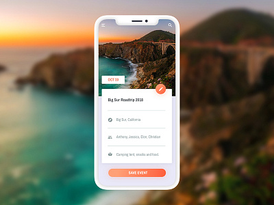 Event Screen big sur dailyui