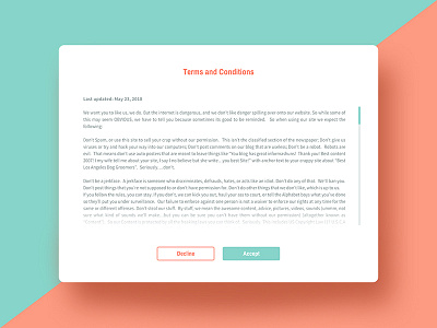 Terms and Conditions conditions dailyui terms