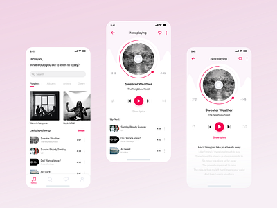 Music player - Mobile app design adobexd mobile app design ui ux