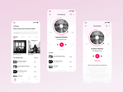 Music player - Mobile app design