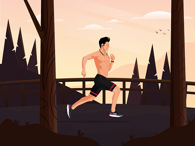 Running Illustration🏃🌄🏞️