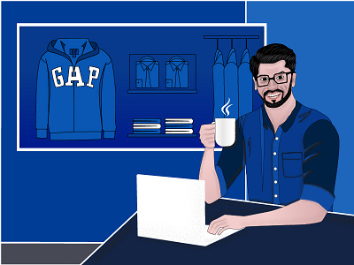Java developer for clothing brand☕👚 #gap apple blue clothing coder coding coffee developer development gap java minimalist python