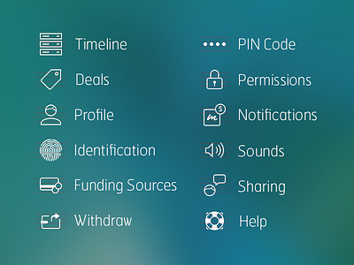 mCASH Sidebar Icons iconography icons mcash payment payments ui ux