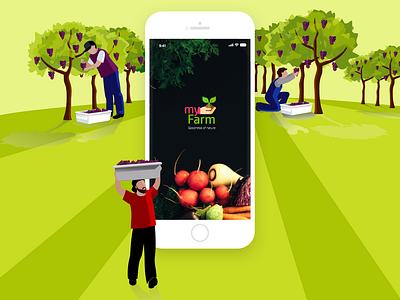 My Farm App adobe xd app design ecommerce app food fresh illustration nature online shopping organic product ui ux design vector
