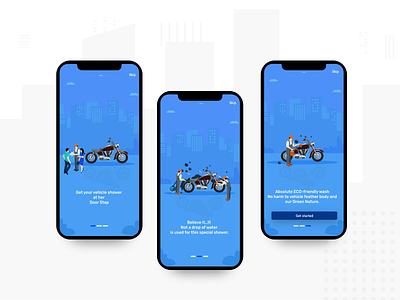 Bike Wash Services app app design bike blue design download illustraion services ui ux