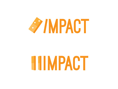 Impact Conference Logo bright color combinations conference conference logo domino domino effect domino metaphor impact logo orange yellow