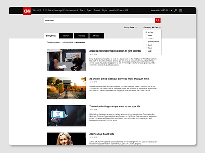CNN Search Results Page - Thirty UI #3 daily project design homepage interface product search search results page sketchapp thirty ui challenge user experience web
